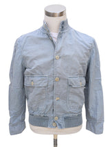 LBM 1911 Jacket Sky Blue Button front Blouson Washed linen/cotton