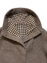 Rare Vintage French Couture Dior/YSL Women's Coat L/XL Brown Check Armand Hallenstein Reversible Wool