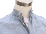 LBM 1911 Jacket Sky Blue Button front Blouson Washed linen/cotton