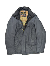 Barbour Coat S/M Slate Blue Hardwick Waxed Cotton