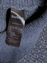 Barbour Shawl Sweater L Navy Thick Wool