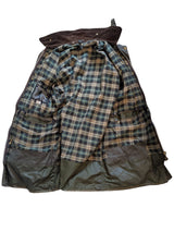 Barbour Coat M/L 40 Olive Green Border Waxed Cotton
