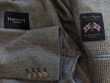 Hackett Sport Coat 44L Blue/Grey Plaid Exclusive Wool