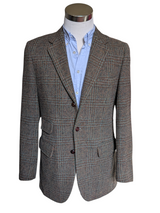 Vintage Dunn & Co Harris Tweed Sport Coat 38R Teal Plaid 3-button Wool