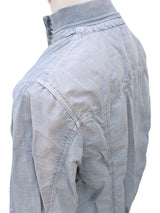 LBM 1911 Jacket Sky Blue Button front Blouson Washed linen/cotton