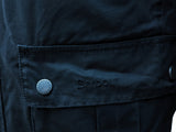 Barbour Motorcycle Jacket M Navy Blue Duke Waxed Cotton