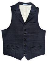 John Lewis Abraham Moon Waistcoat/Vest M/40R Navy Blue Wool