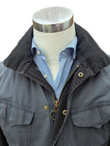 Barbour Coat S/M Slate Blue Hardwick Waxed Cotton