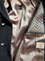 Kurt Charles Crombie Balmaccan Raglan Coat L/42 Dark Charcoal Grey 3-button Heavy Wool