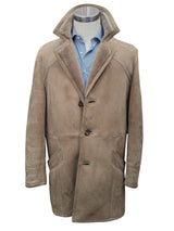 Vintage Baily's Leather Lamb Shearling Coat XL/44 Beige 3-Button