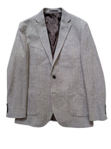 John Lewis x Zegna Trofeo Sport Coat 41/42R Light Grey Herringbone 2-button Wool/Cashmere