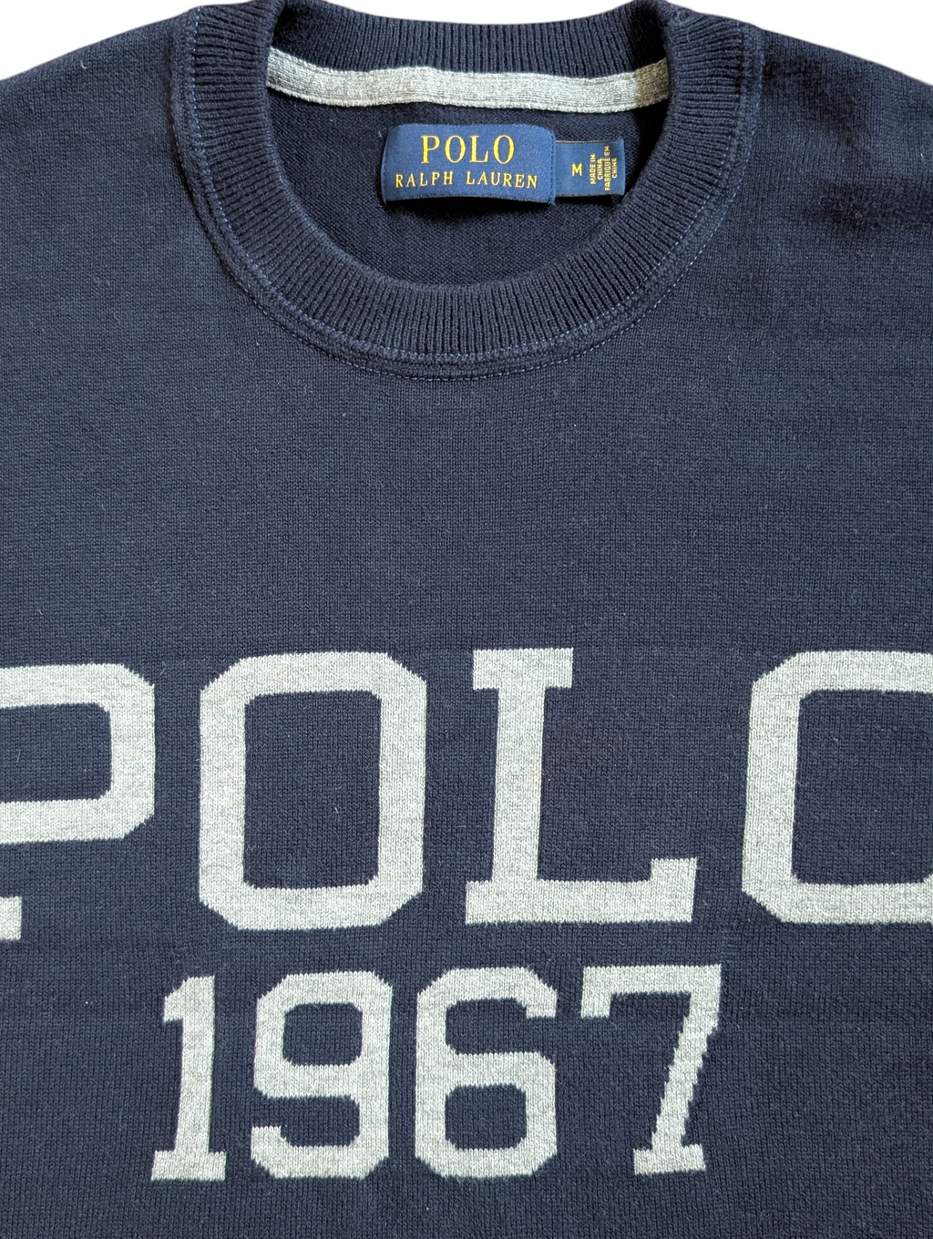 Polo Ralph Lauren ネイビー トレーナー M Polo Ralph Lauren Sweater M Navy Intarsia Cotton – eHABERDASHER