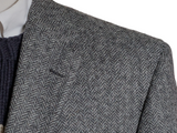 Marks & Spencer Abraham Moon Sport Coat 48L Grey Herringbone 2-button Worsted Wool Tweed