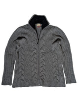John Lewis Zip Cardigan Sweater L Grey Wool/Cashmere