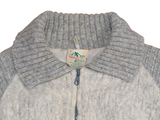 Vintage Spelana Norwegian Sweater Jacket L Natural Grey Full Zip Cardigan Pure Spelsau Wool Rare