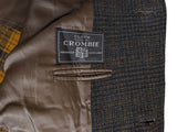 Vintage Maenson Crombie Tweed Coat L/42 Brown Plaid Heavy Wool