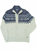 Barbour Cardigan Sweater L Navy/Grey Wool