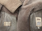 Vintage Baily's Leather Lamb Shearling Coat XL/44 Beige 3-Button