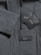 Hugo Boss Sport Coat 36R Gunmetal Grey Travel Seersucker