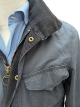 Barbour Coat S/M Slate Blue Hardwick Waxed Cotton