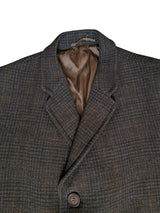 Vintage Maenson Crombie Tweed Coat L/42 Brown Plaid Heavy Wool
