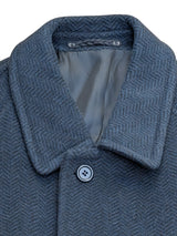Vintage Odermark Belted Balmacaan Raglan Coat L/42R Dark Emerald Green Herringbone Wool