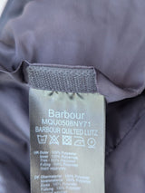 Barbour Jacket M Navy Blue Lutz Padded Quilt Polyester