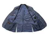 Baumler 44R Blue Windowpane Bottoli Cotton/Linen