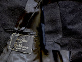 Vintage Chester Barrie Savile Row Half Raglan Coat L/42R Black Heavy Wool