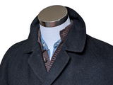 Kurt Charles Crombie Balmaccan Raglan Coat L/42 Dark Charcoal Grey 3-button Heavy Wool