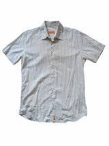 Delsiena Shirt M Beige Striped Cotton