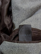 John Lewis x Zegna Trofeo Sport Coat 41/42R Light Grey Herringbone 2-button Wool/Cashmere