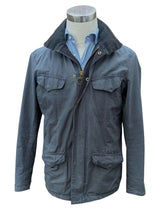 Barbour Coat S/M Slate Blue Hardwick Waxed Cotton