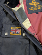 Hackett Field Rally Jacket L Navy Blue Waxed Cotton England