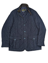 Barbour Jacket M Navy Blue Lutz Padded Quilt Polyester