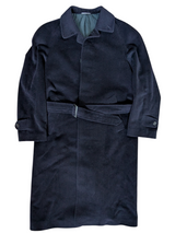 Prandina Italy Piacenza Belted Balmacaan Raglan Coat S/38R Navy Blue Italian Wool