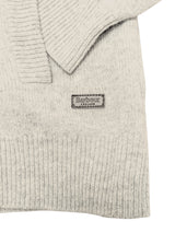 Barbour Cardigan Sweater L Navy/Grey Wool