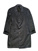 Vintage Chester Barrie Savile Row Half Raglan Coat L/42R Black Heavy Wool