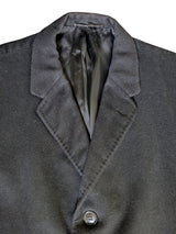 Vintage Chester Barrie Savile Row Half Raglan Coat L/42R Black Heavy Wool