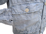 LBM 1911 Jacket Sky Blue Button front Blouson Washed linen/cotton