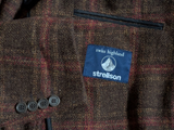 Strellson Sport Coat 44R Brown Plaid 2-button Wool Tweed