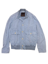 LBM 1911 Jacket Sky Blue Button front Blouson Washed linen/cotton