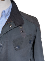 Barbour Motorcycle Jacket S Faded Blue Simonside Union Jack Waxed Cotton