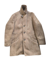 Vintage Baily's Leather Lamb Shearling Coat XL/44 Beige 3-Button