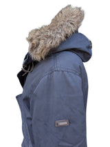 Hackett Down Arctic Parka L Navy Blue Fur Trimmed Cotton