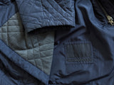 Pal Zileri Coat XXL/3XL Soft Navy Quilted Polyester Leather Trim