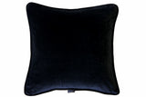 Sartoria Home Black & White Plaid Wool Cushion, With Black velvet back and piping 58x58