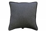 Sartorial Home Black & White Dogtooth Cashmere Cushion, With Black Velvet back and piping 53x53