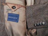 Benjamin Sport Coat Brown Grey Windowpane 2-button Slim Fit Pure Cashmere