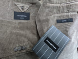 Zegna Sport Coat 38R 2-Button Dark Beige Cotton/Cashmere Corduroy